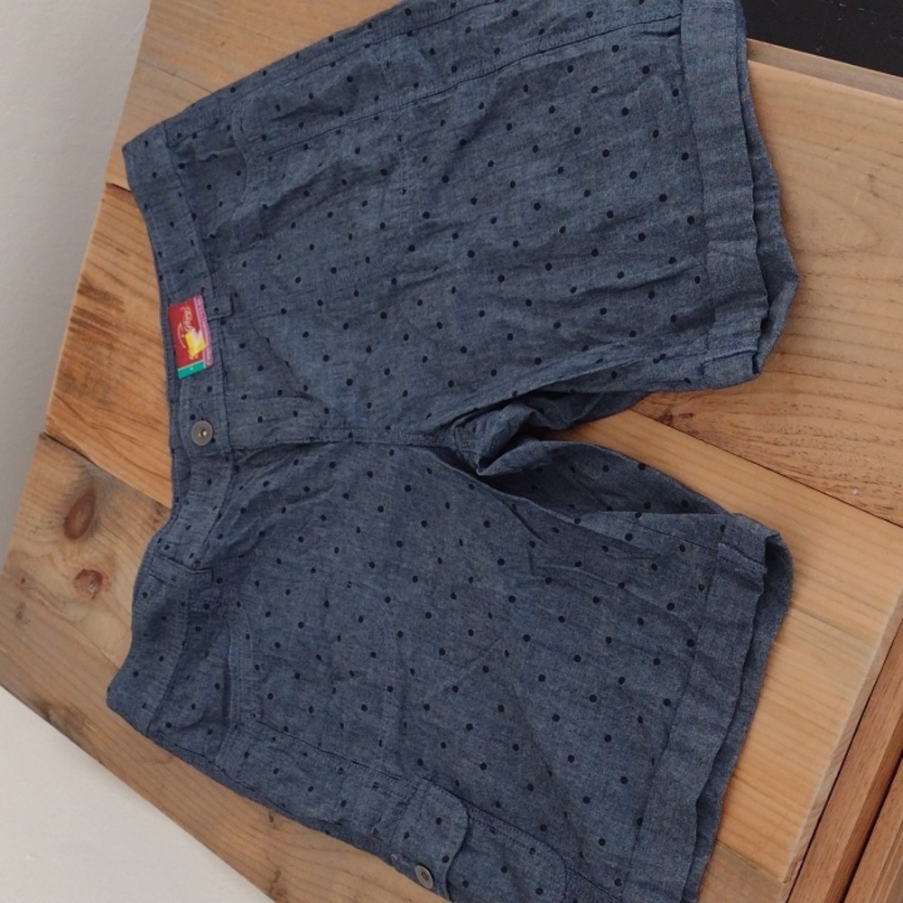 Faded Glory Blue Polka Dot Cargo Cuffed Bermuda Shorts NWT Size 18